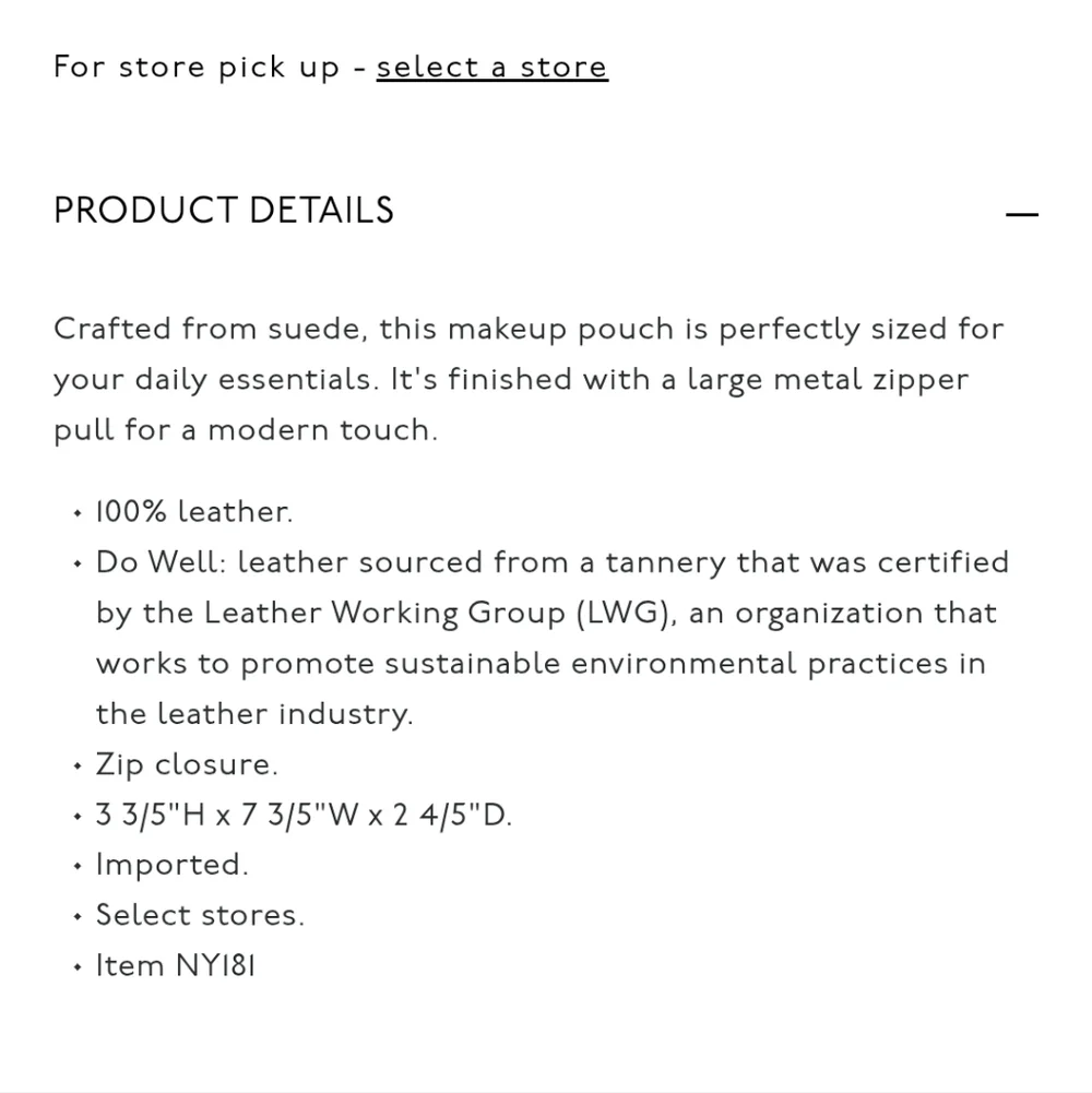 Madewell Suede Leather Dark Carob Brown Makeup Pouch with Gold Hardware - Picture 3 of 7